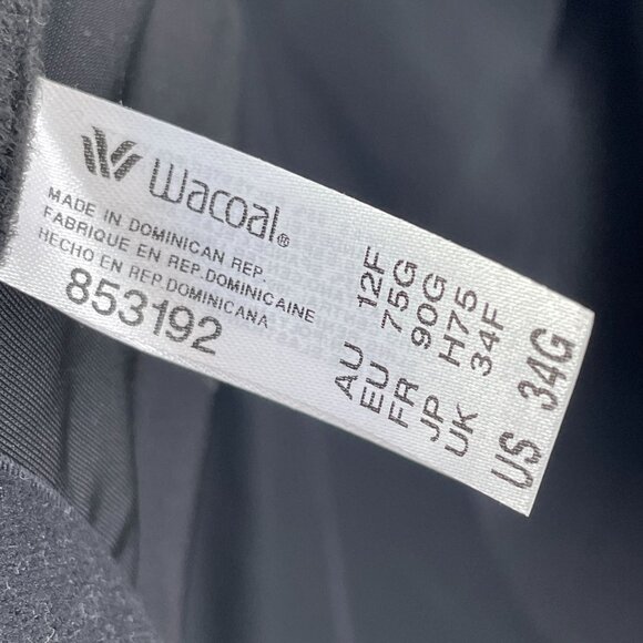 NEW Wacoal Womens 34G Black Lightweight Breathable T Shirt Bra 853192 - Picture 7 of 11